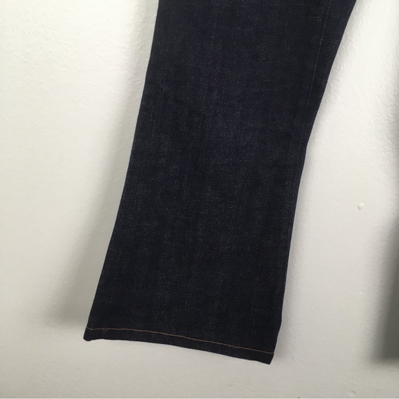 Imogen + Willie Flare Leg High Rise Denim Jeans in Dark Blue Wash - Picture 5 of 9